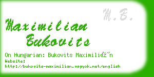 maximilian bukovits business card